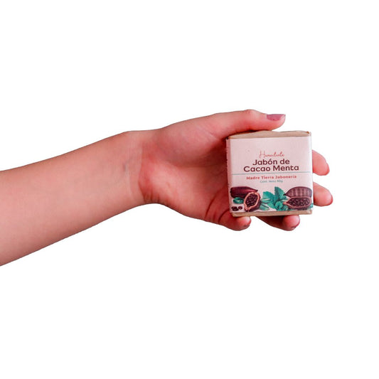 Jabón natural artesanal de cacao menta 90gr