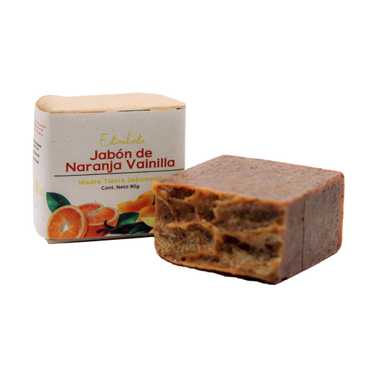 Jabón natural artesanal de naranja vainilla 90gr