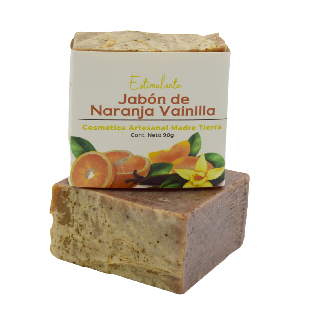 Jabón natural artesanal de naranja vainilla 90gr