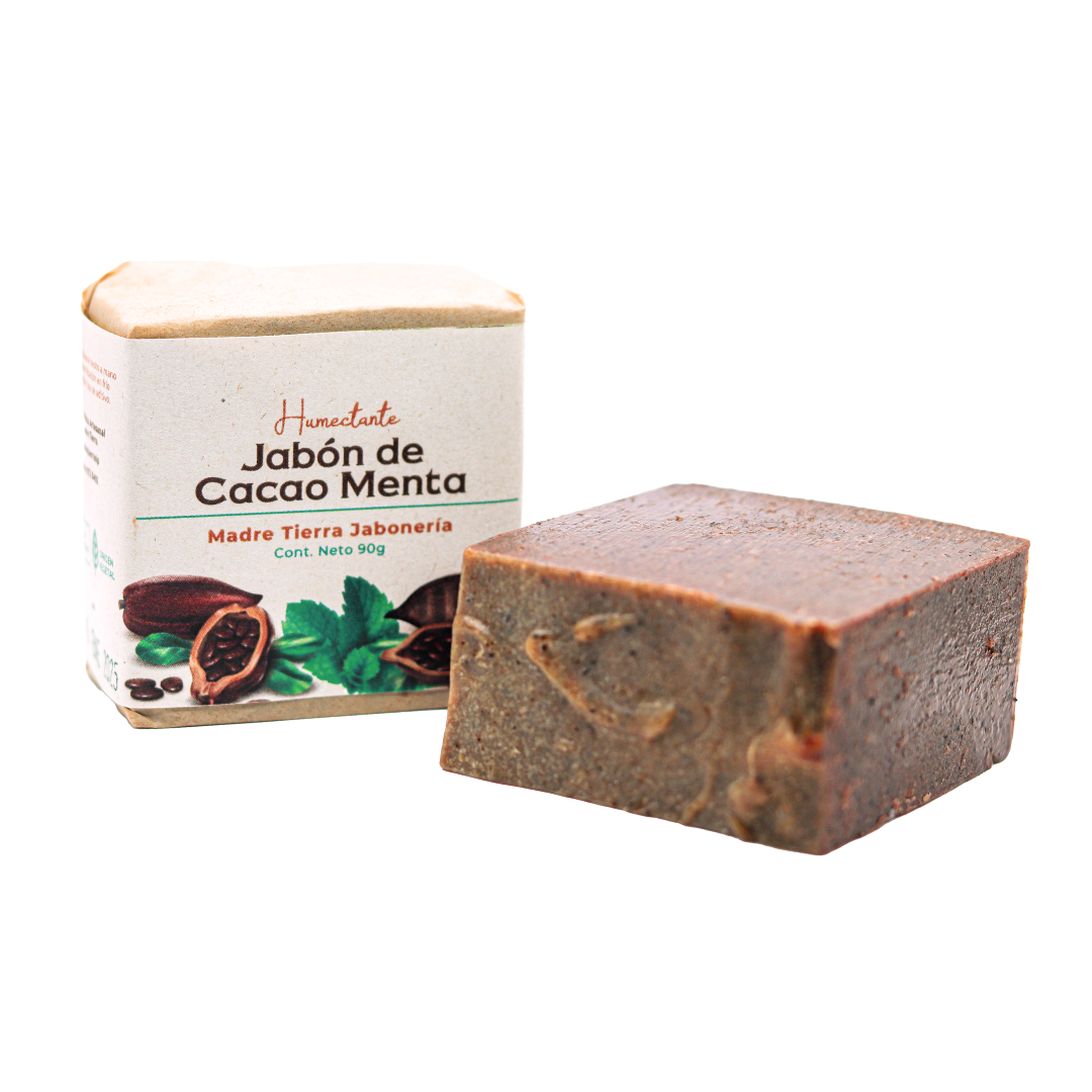 Jabón natural artesanal de cacao menta 90gr