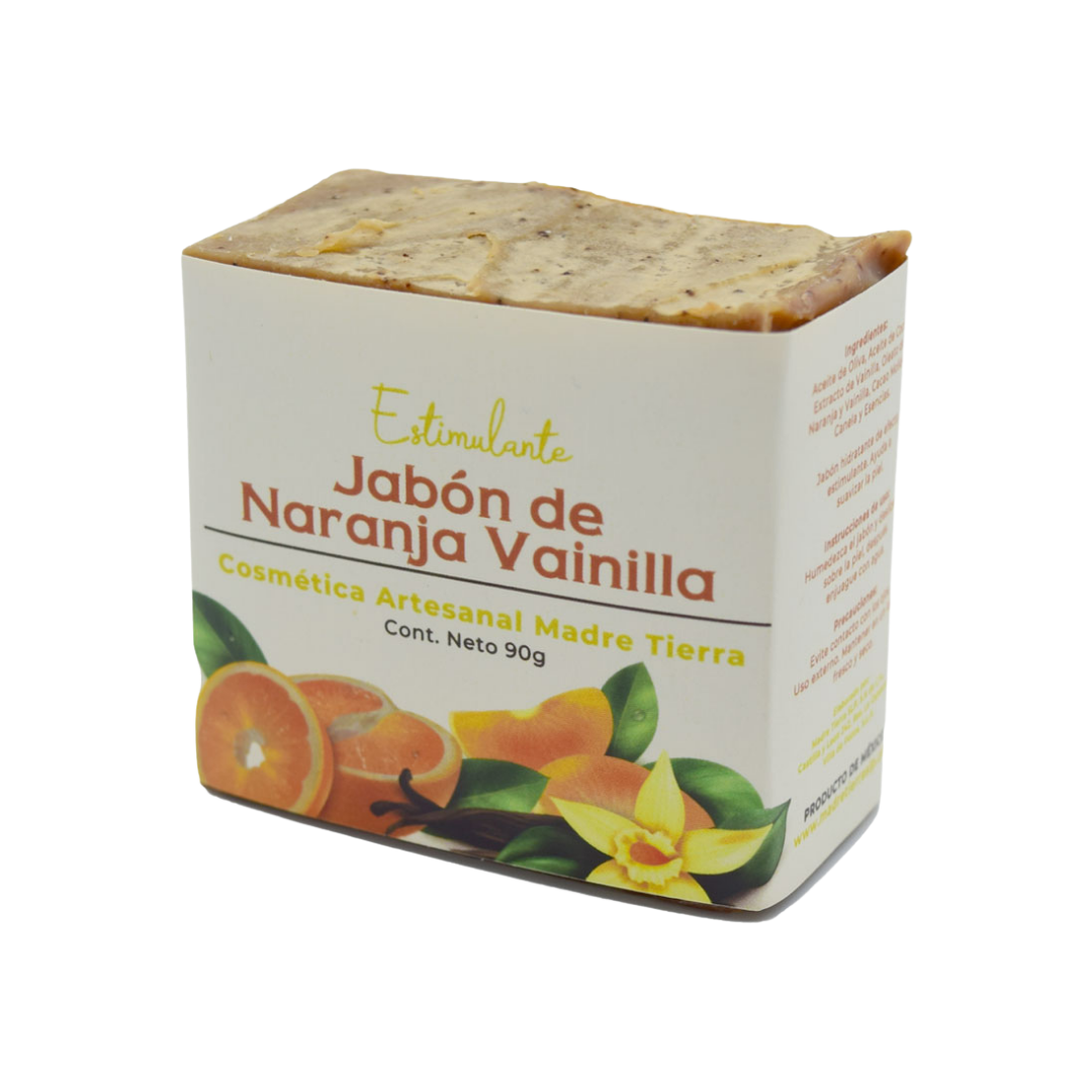 Jabón natural artesanal de naranja vainilla 90gr