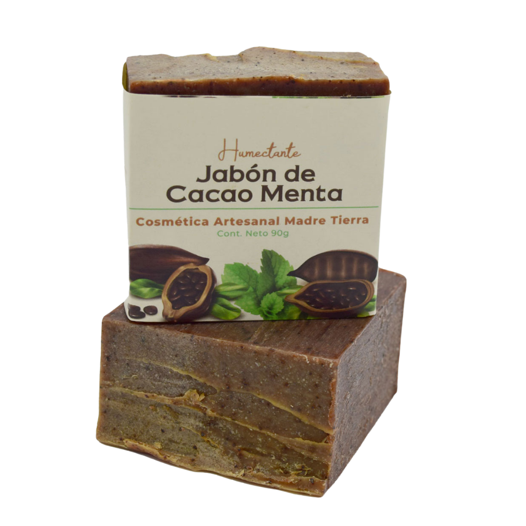 Jabón natural artesanal de cacao menta 90gr