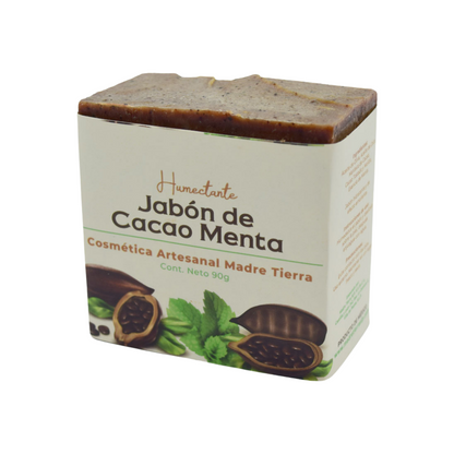 Jabón natural artesanal de cacao menta 90gr