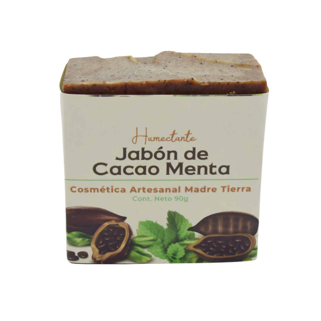 Jabón natural artesanal de cacao menta 90gr