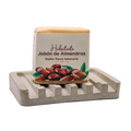 Jabón natural artesanal de almendras 90gr con jabonera de concreto.