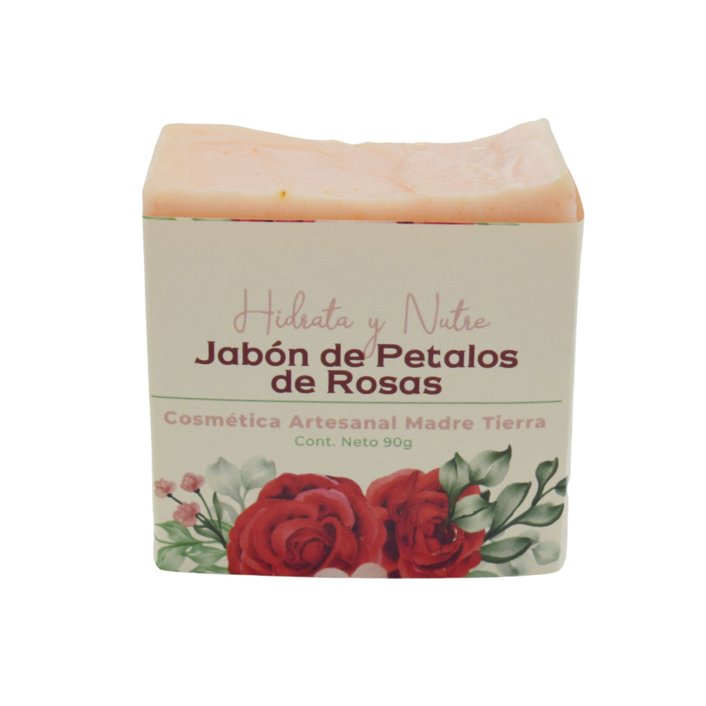 Jabón natural artesanal de pétalos de rosas 90gr
